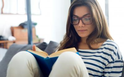 woman reading a book